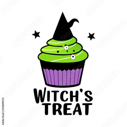 Cupcake with mini witch hat