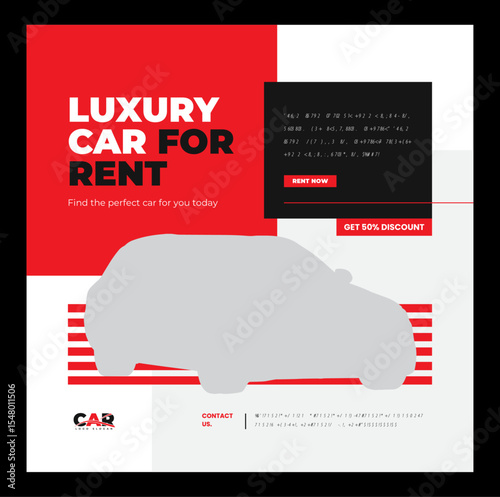 Rent a car social media banner template design 