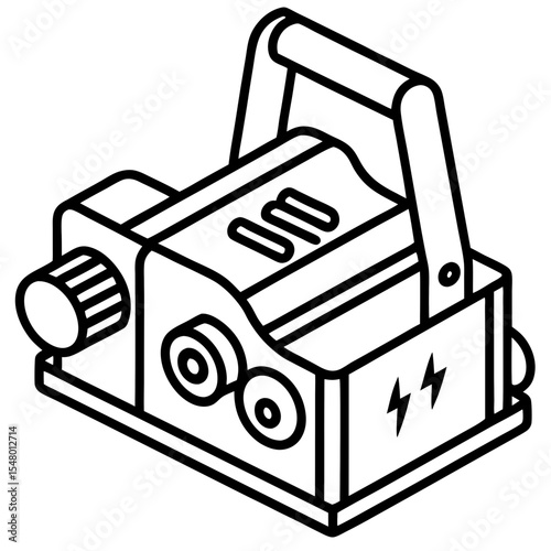 Electric Planer Minimalist Line Illustration