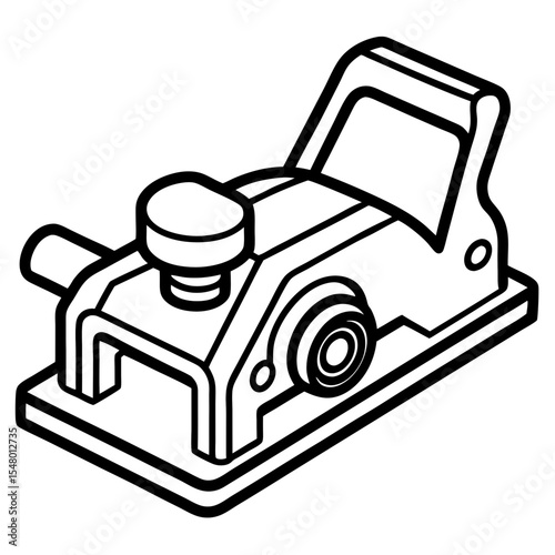 Electric Planer Minimalist Line Illustration