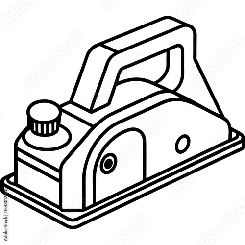 Electric Planer Minimalist Line Illustration