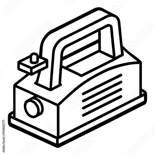 Electric Planer Minimalist Line Illustration