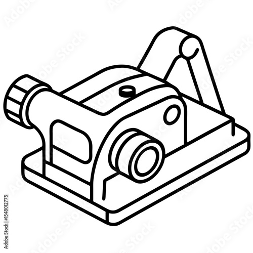Electric Planer Minimalist Line Illustration