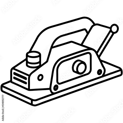 Electric Planer Minimalist Line Illustration