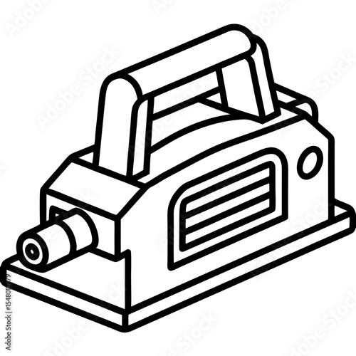 Electric Planer Minimalist Line Illustration