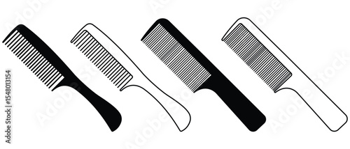 Comb icon vector set. Silhouette of hair comb, brush vector, symbol and sign. Beauty, hair brush, fashion, salon, comb vector illustration.