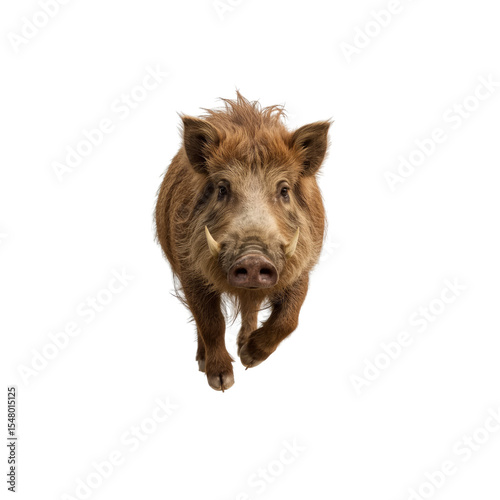 Red River Hog Charging Towards the Camera, Close-Up View