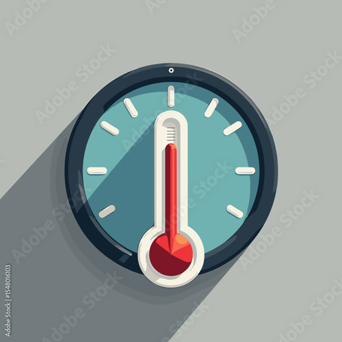 Digital thermometer with red indicator on textured background  