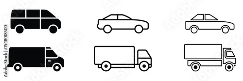 Car icon set. Car icon editable vector. Car icon on white background