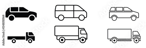 Car icon set. Car icon editable vector. Car icon on white background