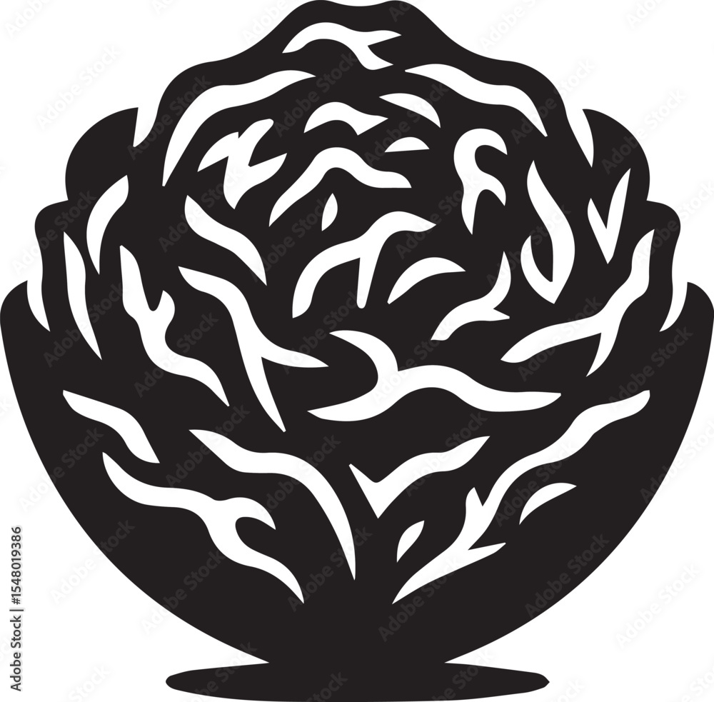 Obraz premium Cabbage Vegetable Silhouette Vector Illustration