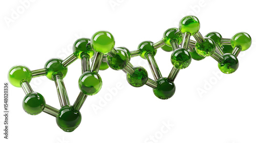 Molecular Green Essence: A captivating artistic visualization of a molecular structure.