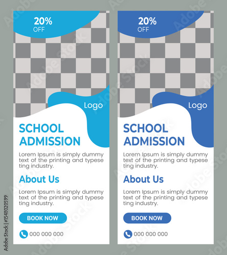  Kids education study standee roll up or pullup banner design template
