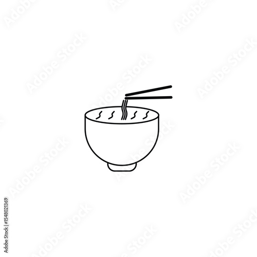 noodle bowl and chopsticks. bowl of noodle or soup
