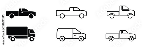 Simple set of car icons, car icon vector
