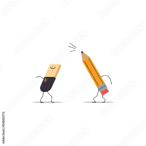 illustration of pencil and eraser