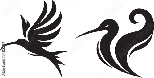 black and white bird silhouette 