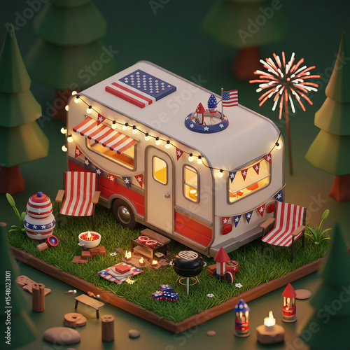 Mini 4th of July Camper Van Celebration