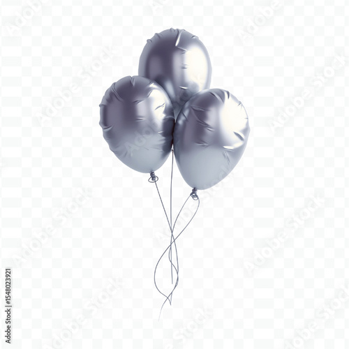 white balloons isolated on white