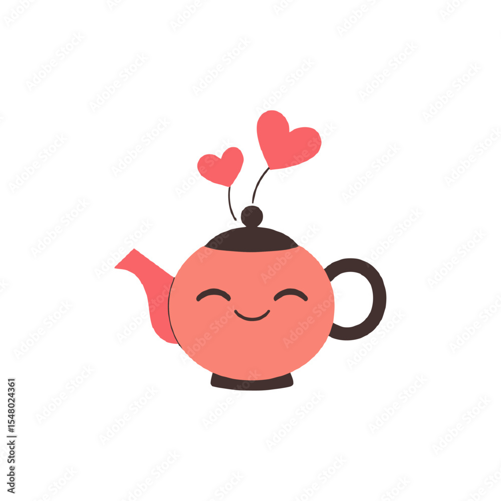 Obraz premium Vector teapot and cup of tea