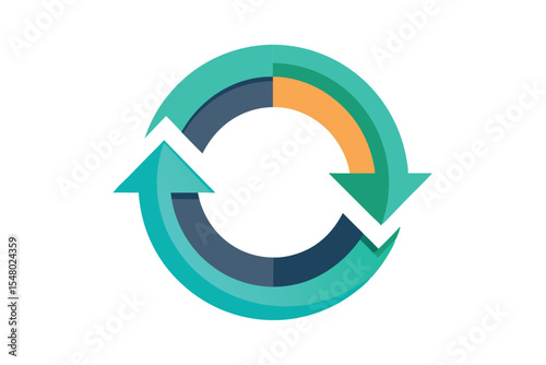 Circular Process  Arrows, Cycle, Renewal,  Continuous Improvement, and Workflow