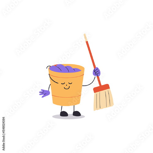 Vector bucket with mop and bucket