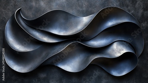 Abstract Black Metal Waves Background