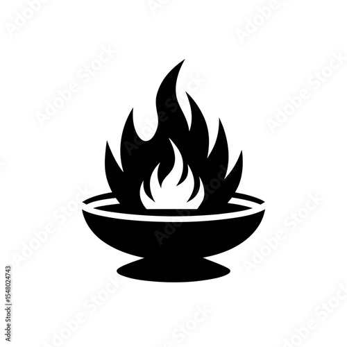 Fire Pit Icon Vector in Flat and Clean Isolated Design