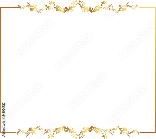 frame with leaves gold border Golden Border Warm Color Frame