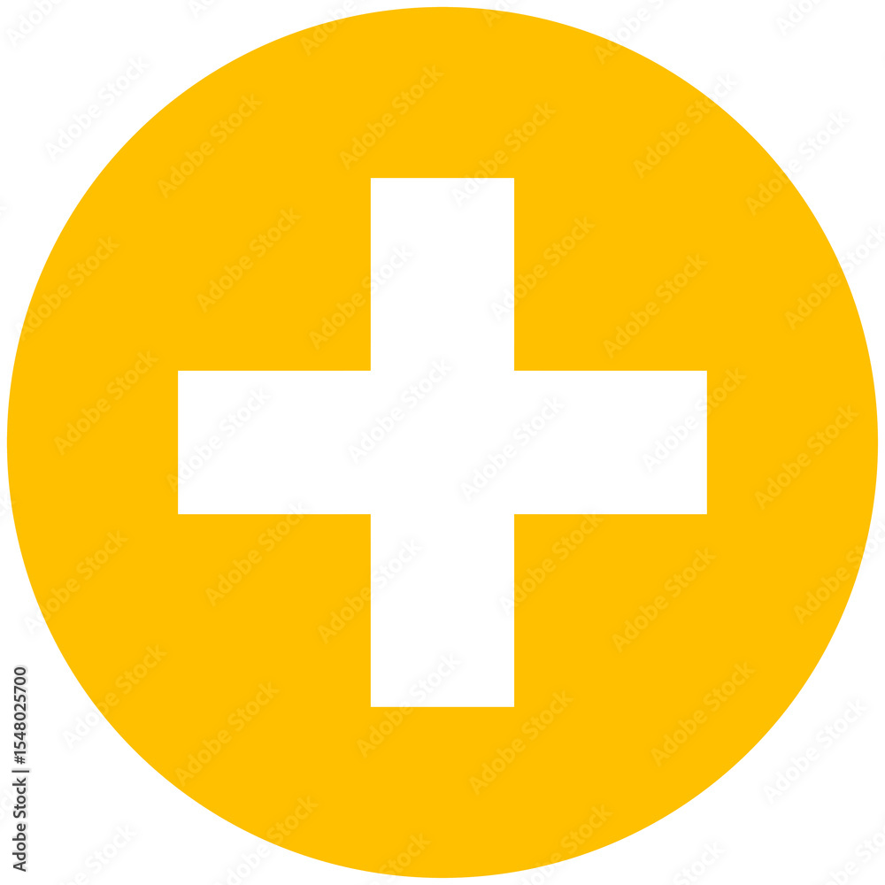 Obraz premium round yellow silhouette plus icon