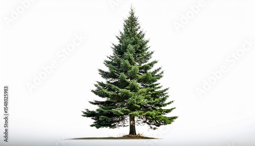 a single sitka spruce tree isolated on a white backdrop