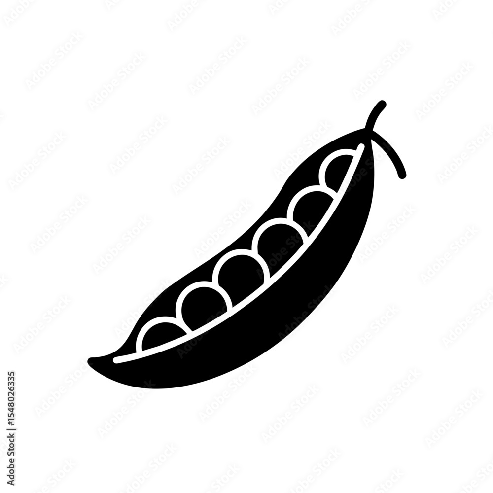 Peas in Pod Icon Vector with Flat and Clean Isolated Style Peas in Pod Icon Vector with Flat and Clean Isolated Style