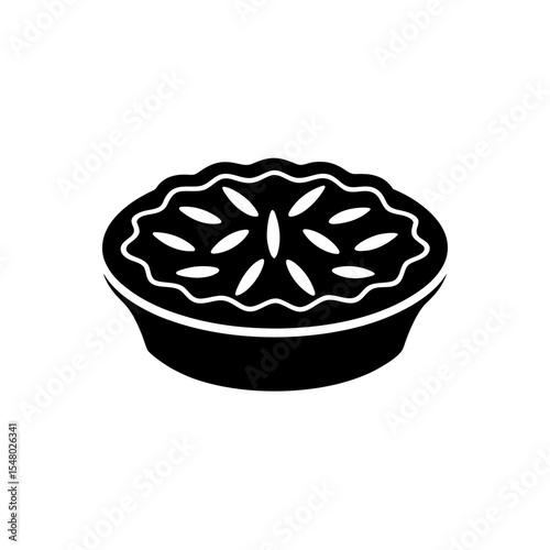 Pecan Pie Icon Vector in Flat and Clean Isolated Design