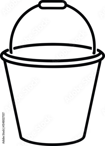 beach bucket icon line art vector illustration on transparent background