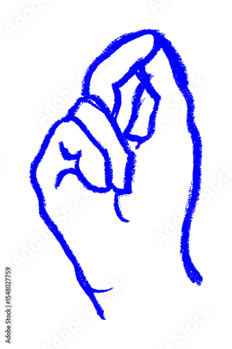 Italian Hand Gesture Icon Crayon Chalk Drawing Vector