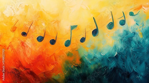 Musical Notes on a Colorful Canvas