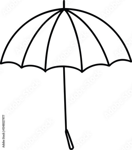 beach umbrella icon line art vector illustration on transparent background