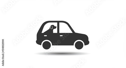 Dog sitting in car symbolizing pets in summer  