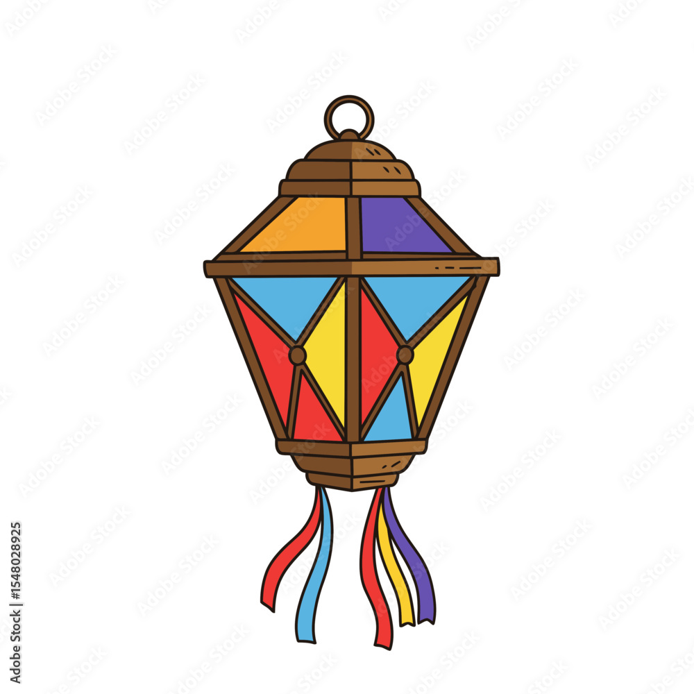 Lanterna de São João colorida e decorativa