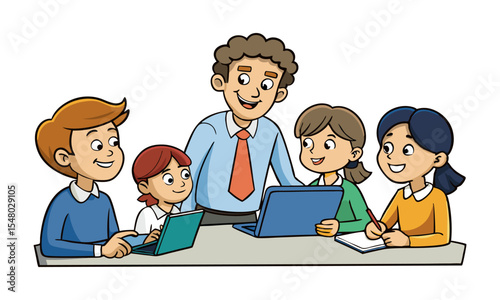 Group of People Collaborating Around Laptops and Taking Notes