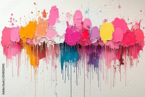 Colorful Dripping Paint Abstract Art
