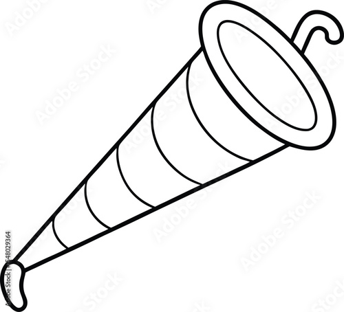 birthday horn blower icon line art vector illustration on transparent background