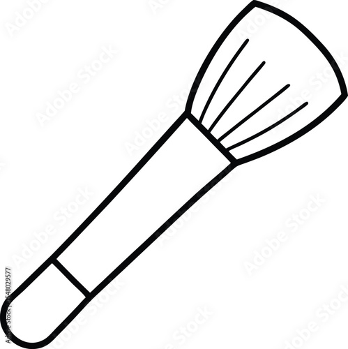 blush brush icon line art vector illustration on transparent background