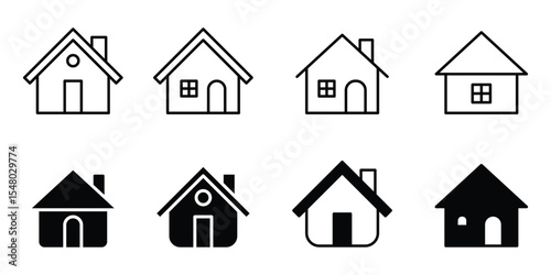 Simple house icon collection, home icon