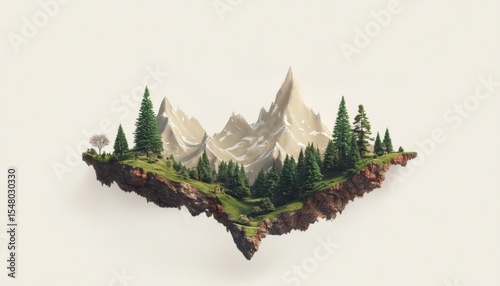 Heartbeat line transforming into majestic mountains and lush trees earth’s environment nature scene aerial view eco-conscious concept