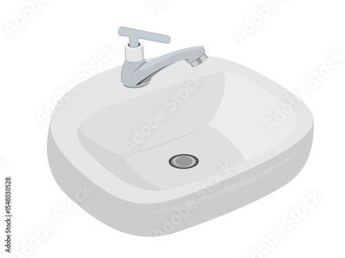 Water tap on white background.