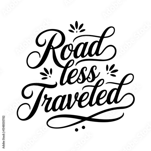 Road Less Traveled. Vector Design Isolated on White Background