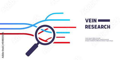 Magnifying Glass Analyzing Vein Network Blood Vessel Research
