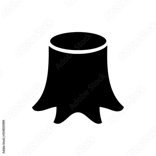 Tree Stump Icon Vector with Flat and Clean Isolated Style