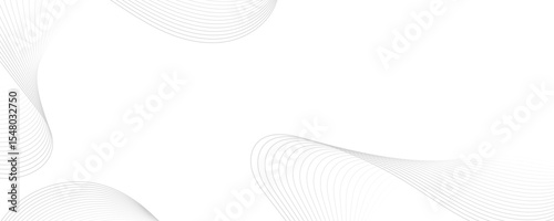 Gray wave curve lines abstract background with flowing particles. Digital energy waves technology concept. Modern backdrop design for business, presentation, banner.
